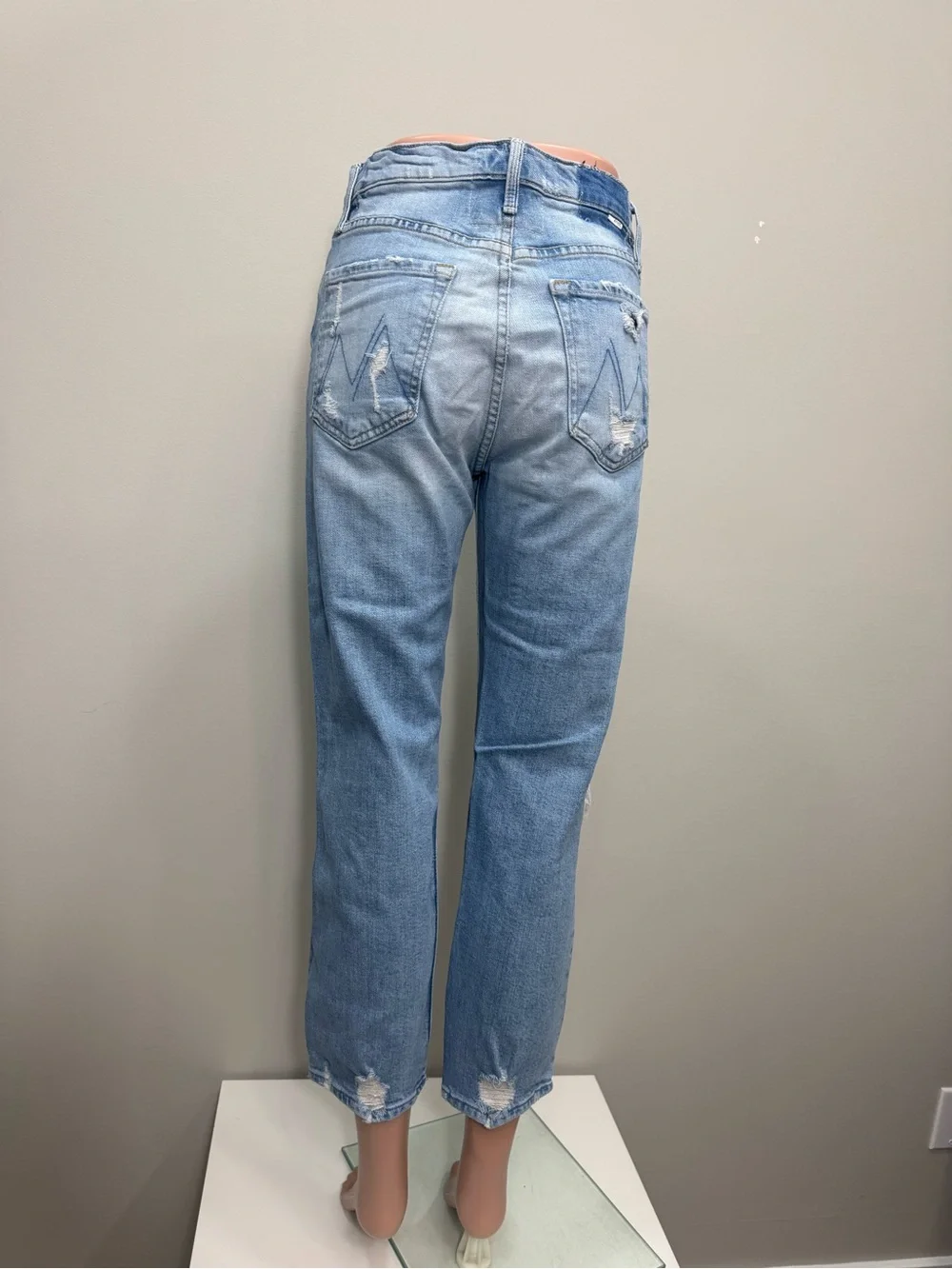 MOTHER The Tomcat The Confession Distressed Straight Crop Jeans 27